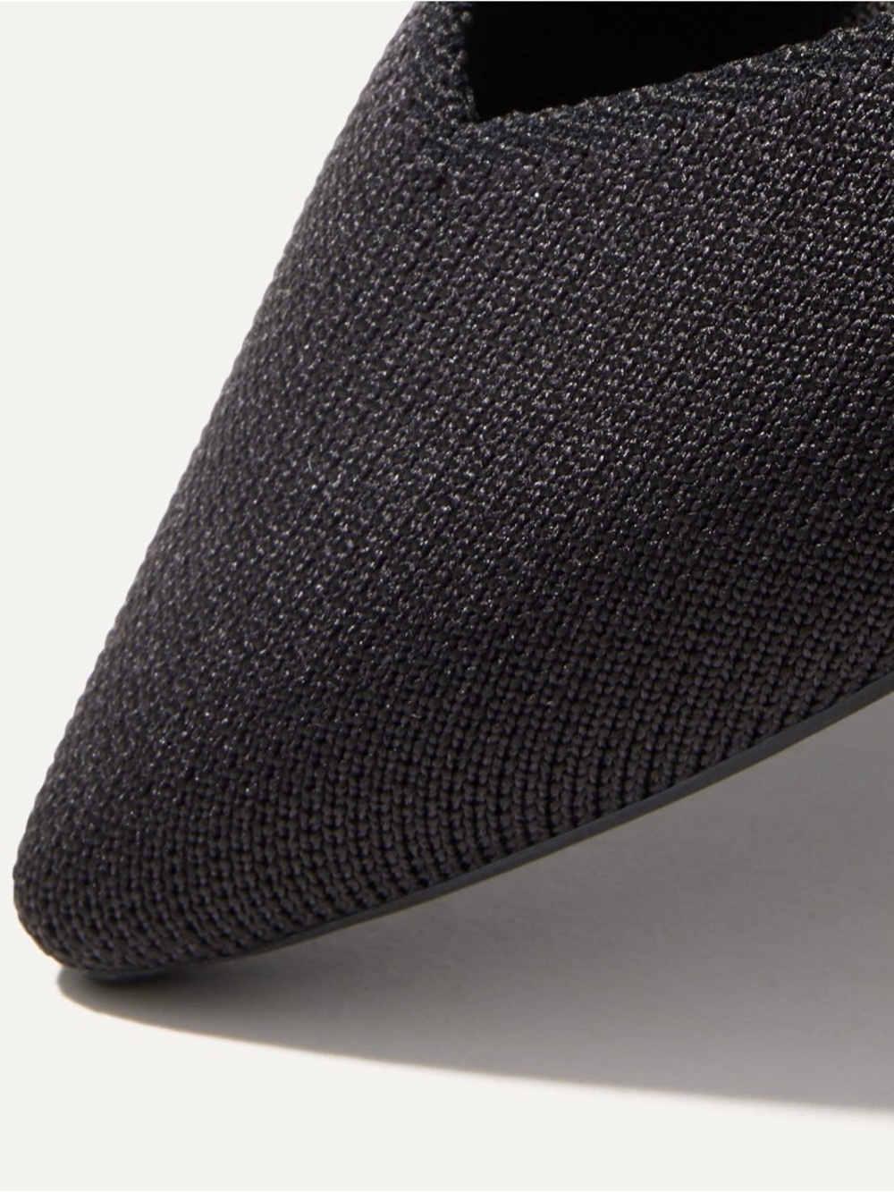 Rothy's Black Pointed-Toe Knit Flats with Blue Accent - Picture 8 of 8